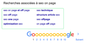 recherches associées de Google