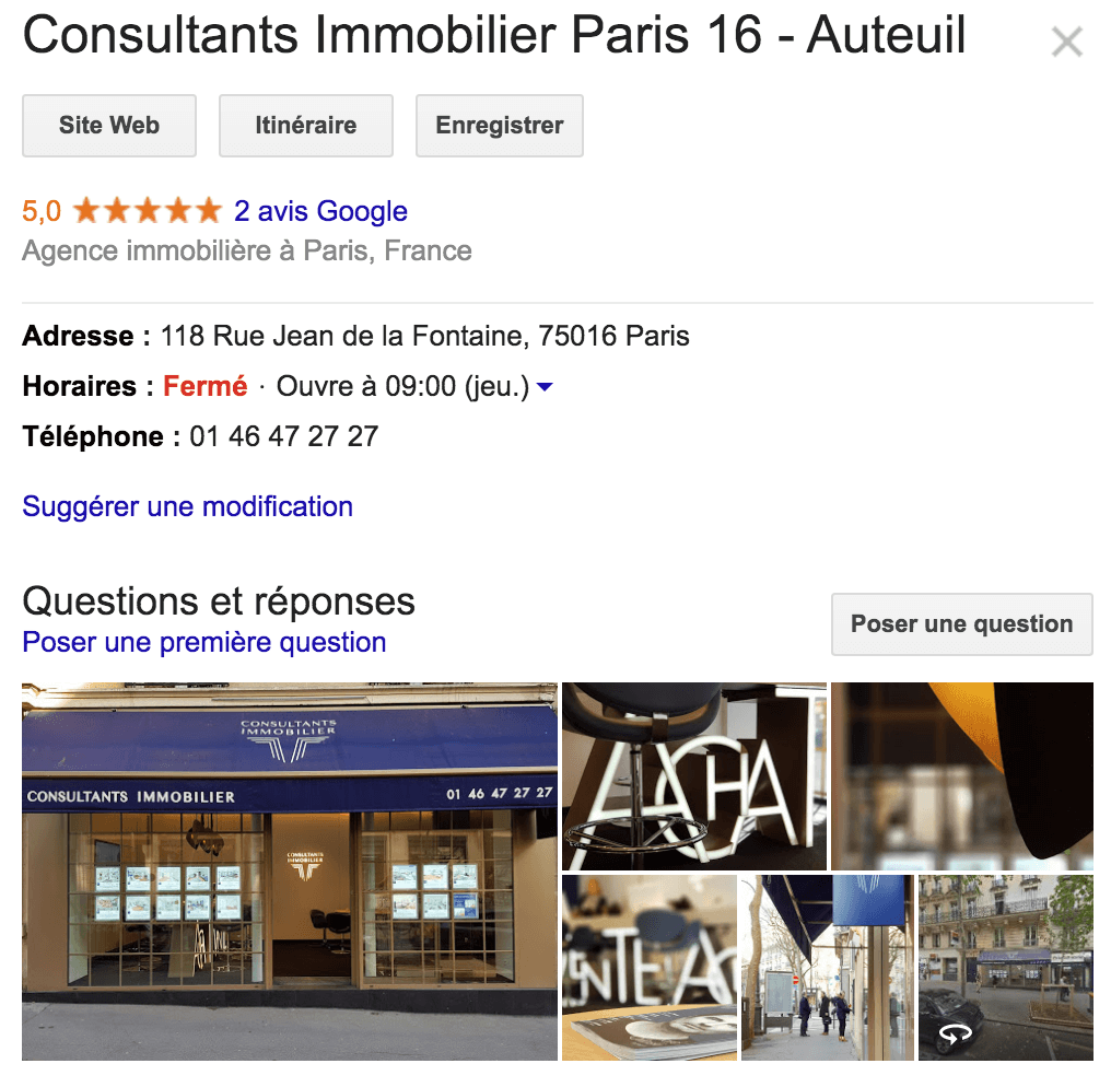 Google my Business référencement local