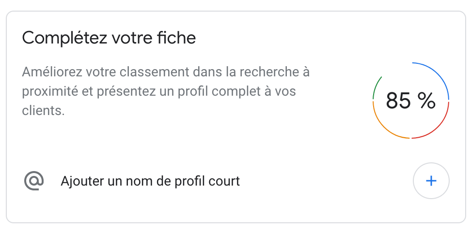 ajouter nom profil court Google