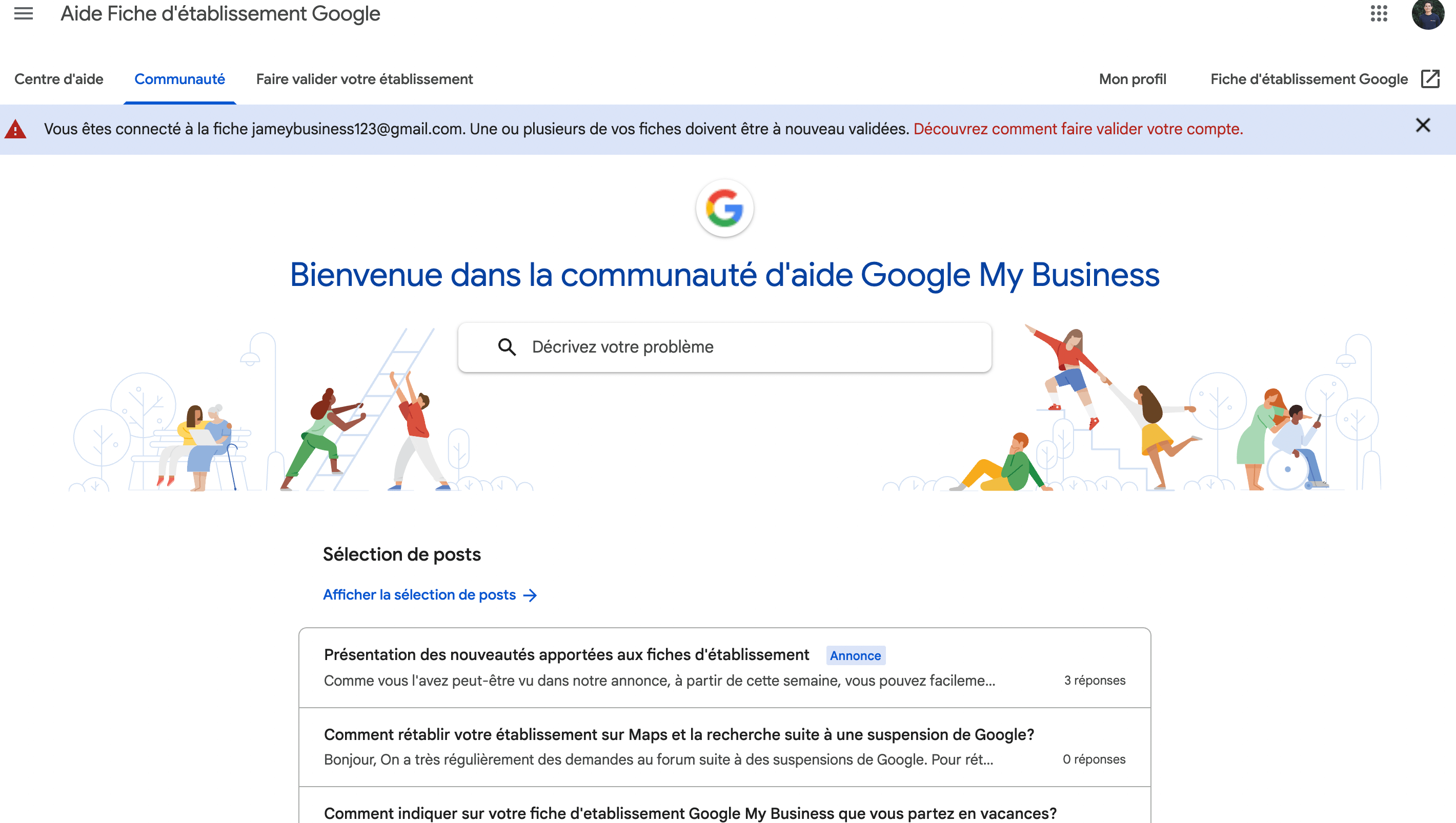 forum communauté Google business profile