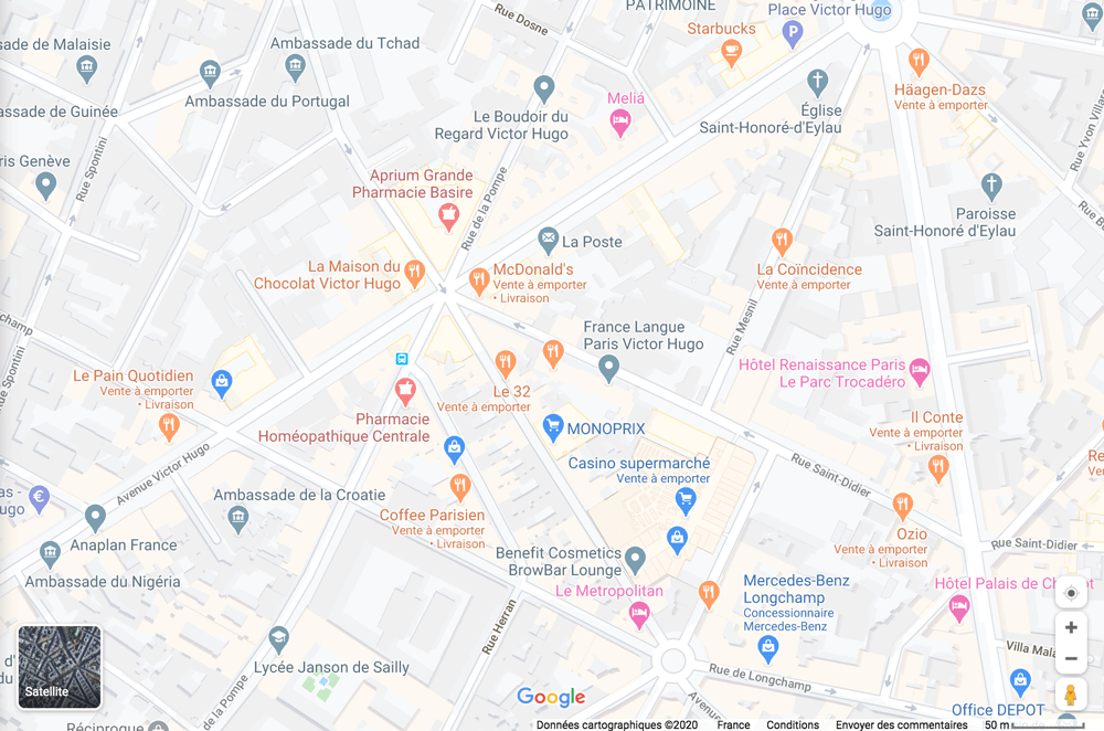 libellé lieu google map