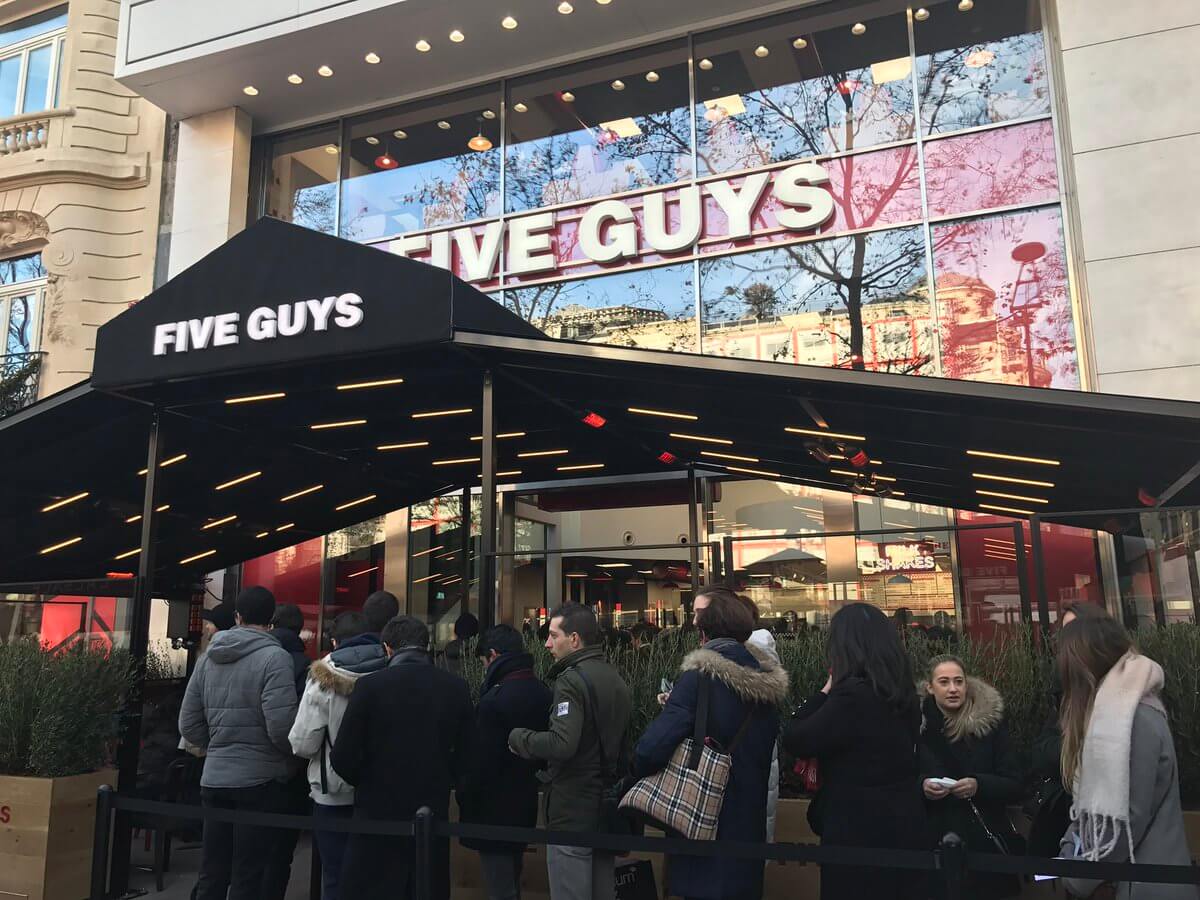 Localisation Restaurant five guys