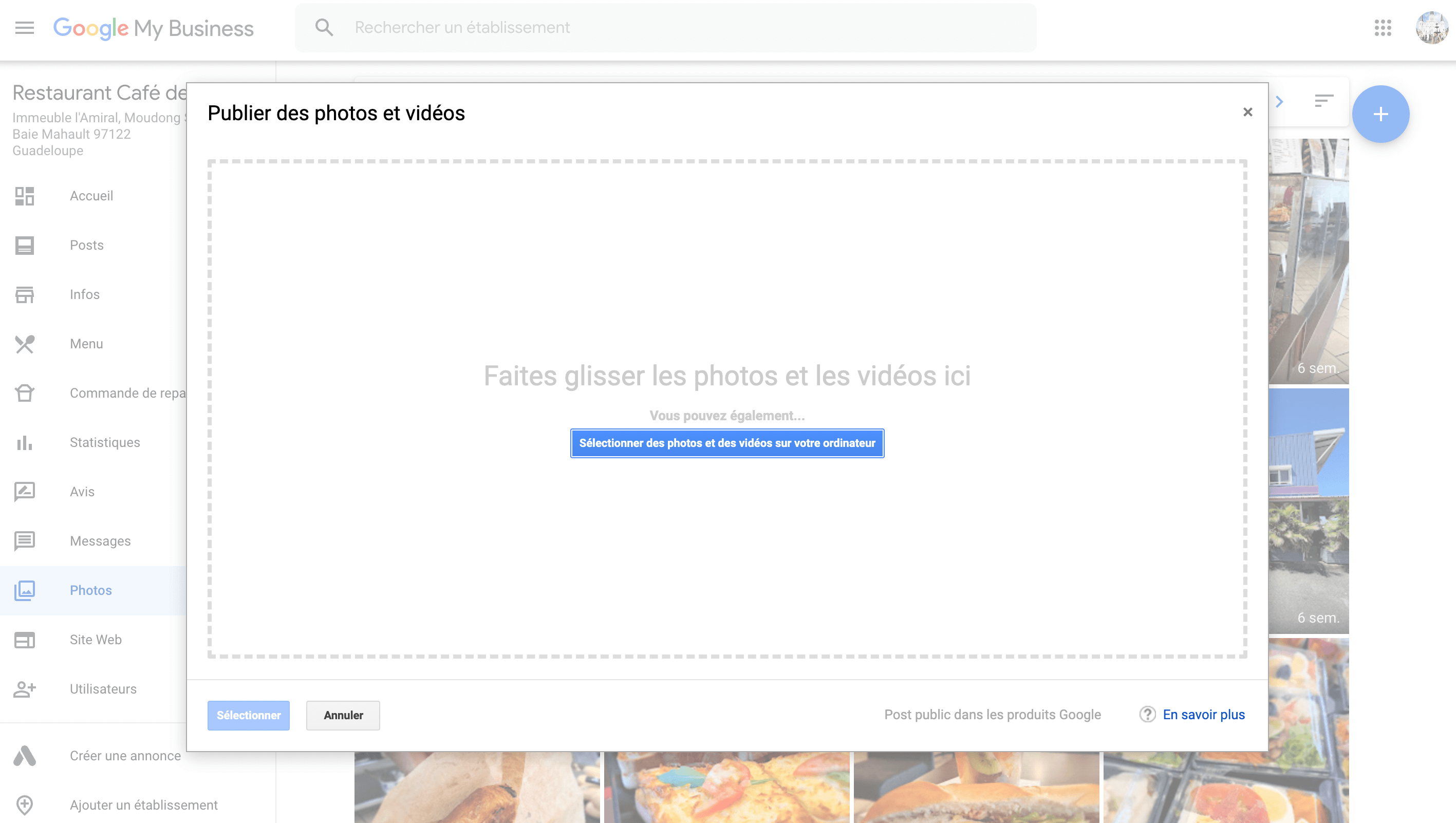 Mettre des photos google